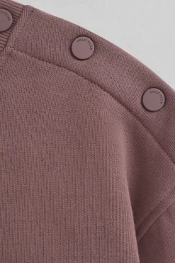 Sudadera rosa taupe de corte boxy y logo Polo Club