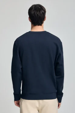 Sudadera Saddie azul marino con gráfico náutico bordado
