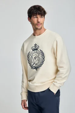 Sudadera Saddie color crudo con gráfico náutico bordado