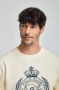 Sudadera Saddie color crudo con gráfico náutico bordado