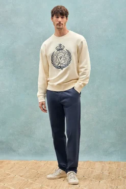 Sudadera Saddie color crudo con gráfico náutico bordado