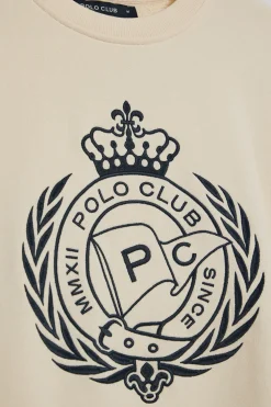 Sudadera Saddie color crudo con gráfico náutico bordado