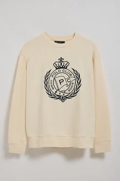 Sudadera Saddie color crudo con gráfico náutico bordado