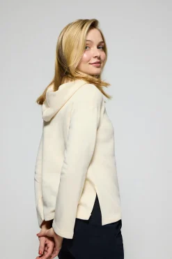 Sudadera Sinsajo beige con capucha y cremallera con logo Rigby Go