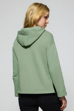 Sudadera Sinsajo verde jade con capucha y cremallera con logo Rigby Go