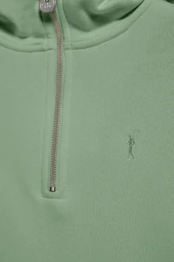 Sudadera Sinsajo verde jade con capucha y cremallera con logo Rigby Go