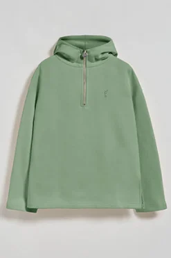 Sudadera Sinsajo verde jade con capucha y cremallera con logo Rigby Go