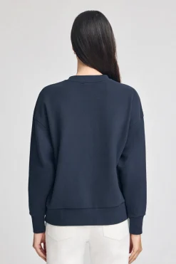 Sudadera Syren azul marino con gráfico náutico bordado