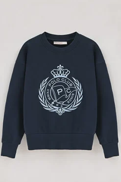 Sudadera Syren azul marino con gráfico náutico bordado