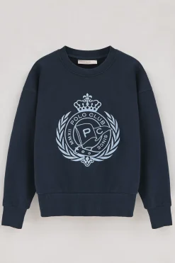 Sudadera Syren azul marino con gráfico náutico bordado