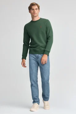 Sudadera verde botella de corte relajado con logo Rigby Go