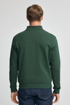 Sudadera verde botella de media cremallera con logo Rigby Go