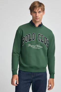 Sudadera verde botella de corte holgado Established 2012 Polo Club