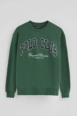 Sudadera verde botella de corte holgado Established 2012 Polo Club