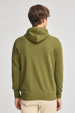 Sudadera verde con capucha y cremallera con logo Rigby Go