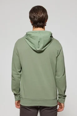 Sudadera verde jade de media cremallera con capucha y bordado Rigby Go