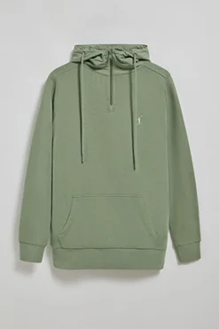 Sudadera verde jade de media cremallera con capucha y bordado Rigby Go