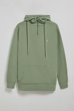 Sudadera verde jade de media cremallera con capucha y bordado Rigby Go