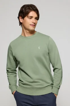 Sudadera verde jade relax de cuello redondo y bordado Rigby Go
