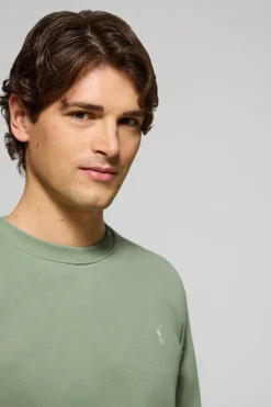 Sudadera verde jade relax de cuello redondo y bordado Rigby Go