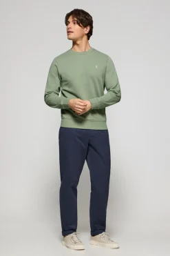 Sudadera verde jade relax de cuello redondo y bordado Rigby Go
