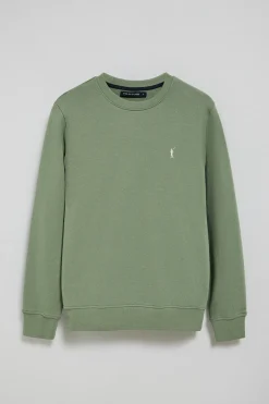 Sudadera verde jade relax de cuello redondo y bordado Rigby Go