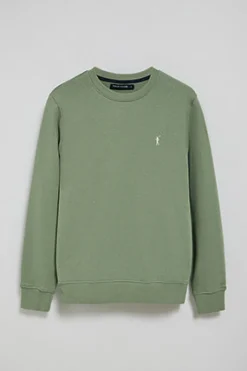 Sudadera verde jade relax de cuello redondo y bordado Rigby Go