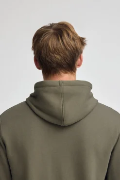 Sudadera verde militar con capucha y cremallera completa con logo Rigby Go