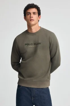 Sudadera verde militar de corte relajado Established 2012 Polo Club