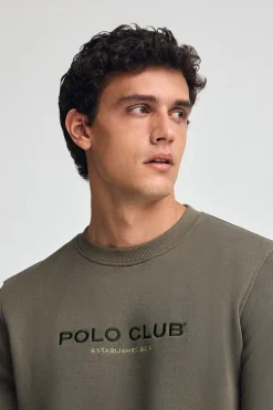 Sudadera verde militar de corte relajado Established 2012 Polo Club