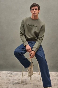 Sudadera verde militar de corte relajado Established 2012 Polo Club