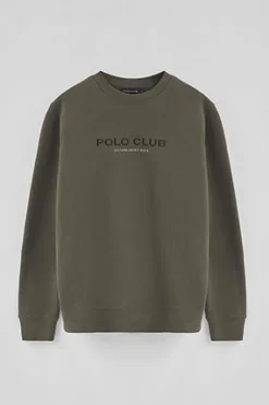 Sudadera verde militar de corte relajado Established 2012 Polo Club