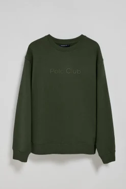 Sudadera verde oscuro de cuello redondo con logotipo Polo Club