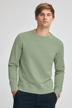 Sudadera verde palido efecto lavado con logo Rigby Go