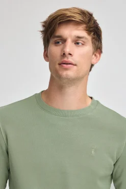 Sudadera verde palido efecto lavado con logo Rigby Go