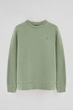 Sudadera verde palido efecto lavado con logo Rigby Go