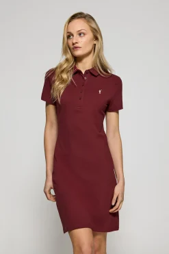 Vestido polero granate con logo Rigby Go