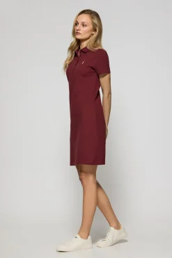 Vestido polero granate con logo Rigby Go