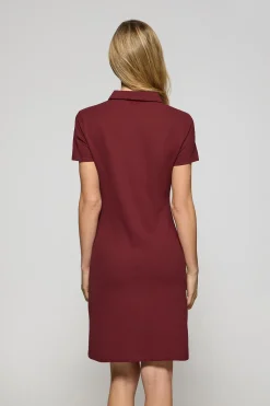 Vestido polero granate con logo Rigby Go