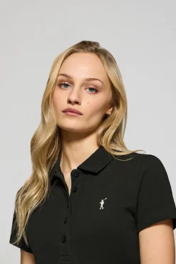 Vestido polero negro con logo Rigby Go