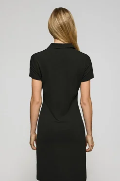 Vestido polero negro con logo Rigby Go
