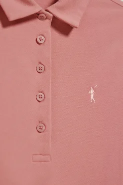Vestido polero rosa empolvado con logo Rigby Go