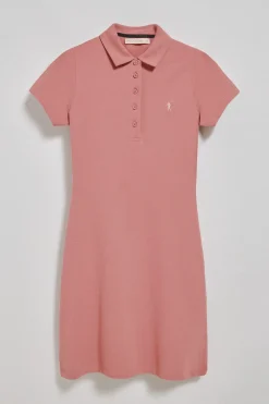 Vestido polero rosa empolvado con logo Rigby Go