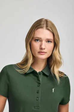 Vestido polero verde botella con logo Rigby Go