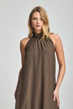 Vestido Valay color moca con detalles Polo Club