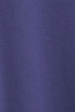 Vestido violeta azulado abotonado con bordado PC