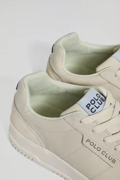 Zapatila casual Milton de piel sintética beige para hombre con detalles al tono Polo Club