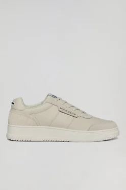 Zapatila casual Milton de piel sintética beige para hombre con detalles al tono Polo Club