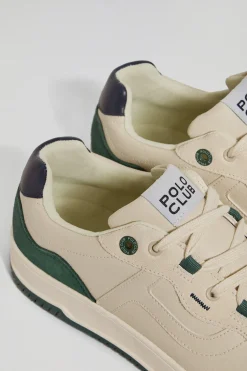 Zapatilla casual Cornell de piel sintética verde para hombre con detalles en contraste Polo Club