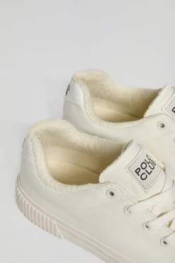 Zapatilla Habana de lona blanca para hombre con detalles Polo Club
